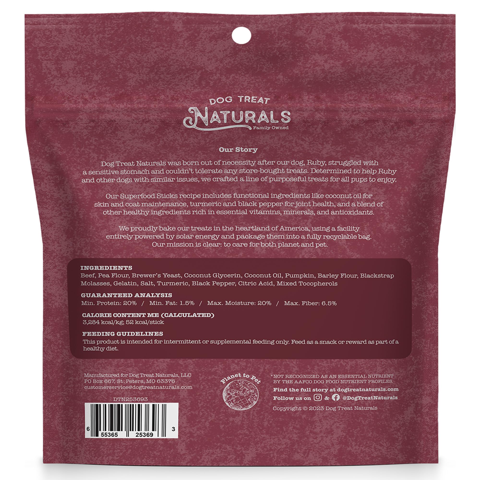 Dog Treat Naturals Bolsa reciclable y sostenible