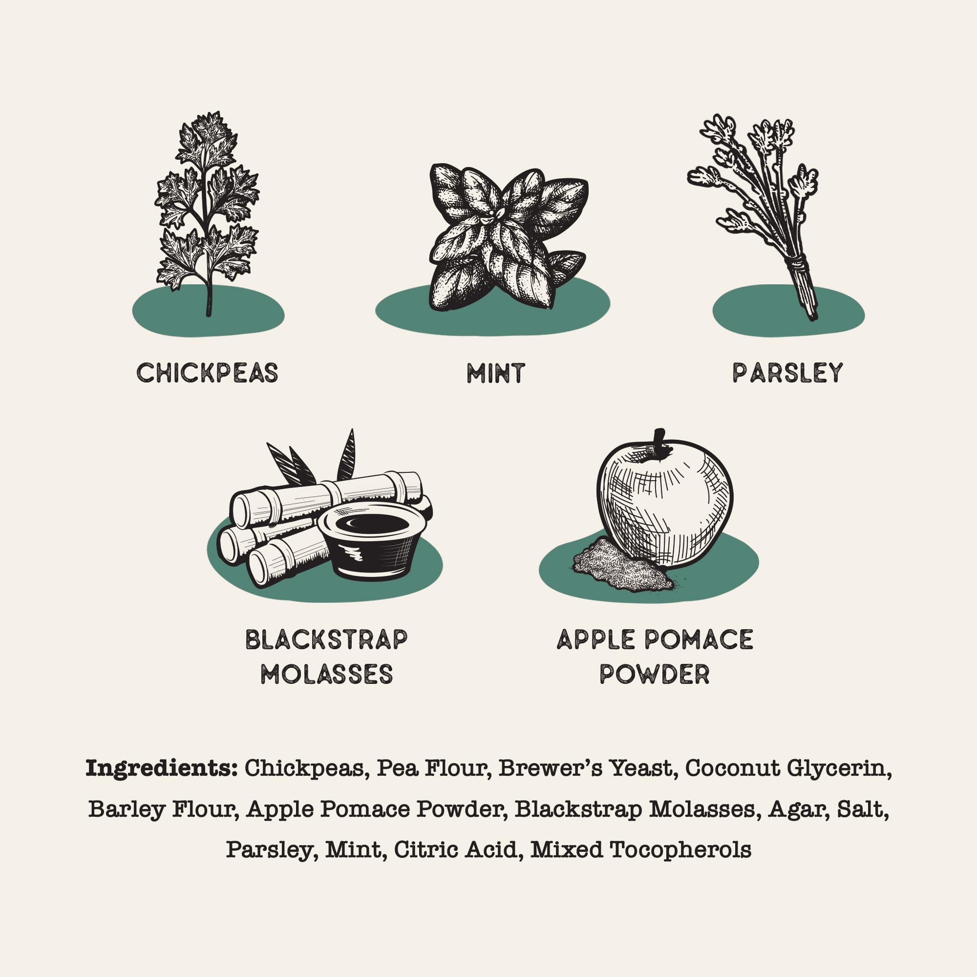 Dog Treat Naturals palitos dentales garbanzos menta, sabor apto para perros pequeños.