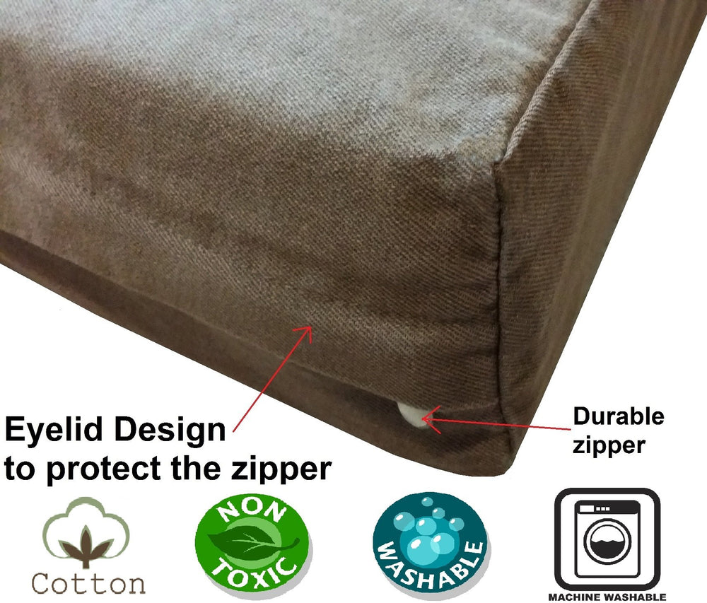 Dogbed4less: funda denim marrón lavable para uso diario de tu mascota.