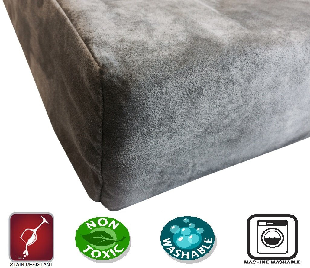 Dogbed4less Funda exterior gris micro suede para limpieza fácil