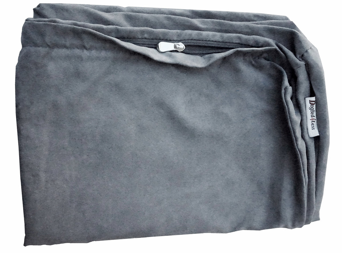 Funda exterior de Dogbed4less, repuesto ante sintético gris, fácil de limpiar