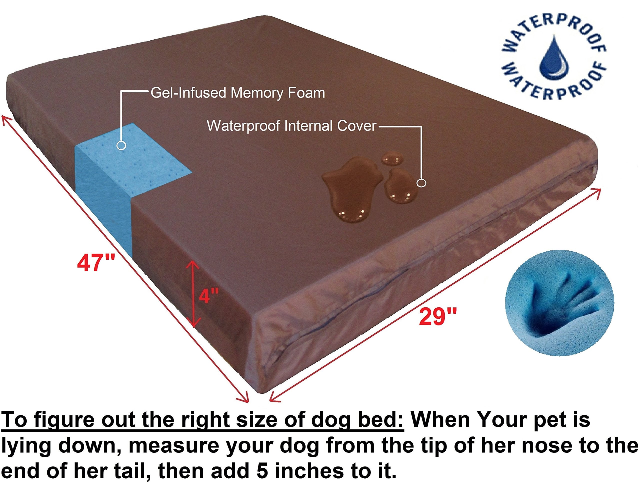 Dogbed4less XL, cubierta interna impermeable protege el inserto.