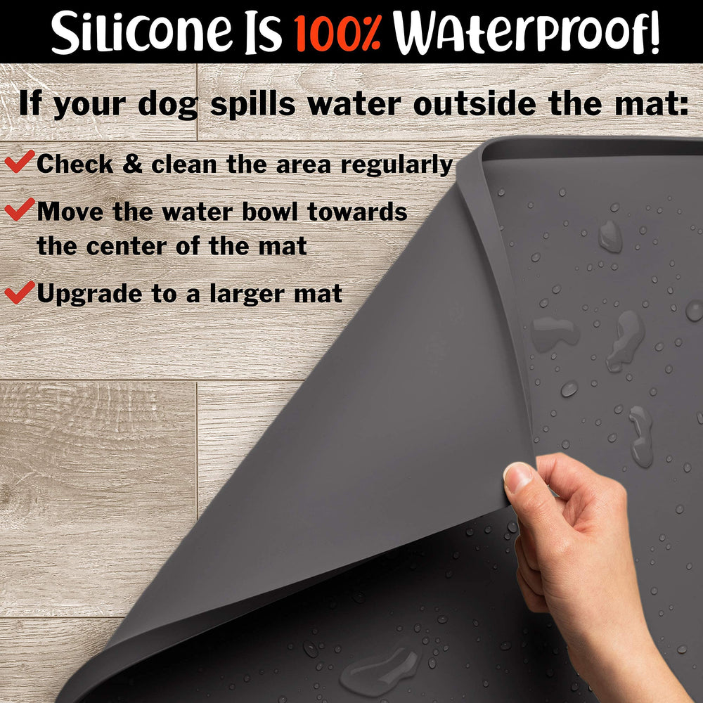 DogBuddy fondo impermeable resiste derrames de comida y agua.
