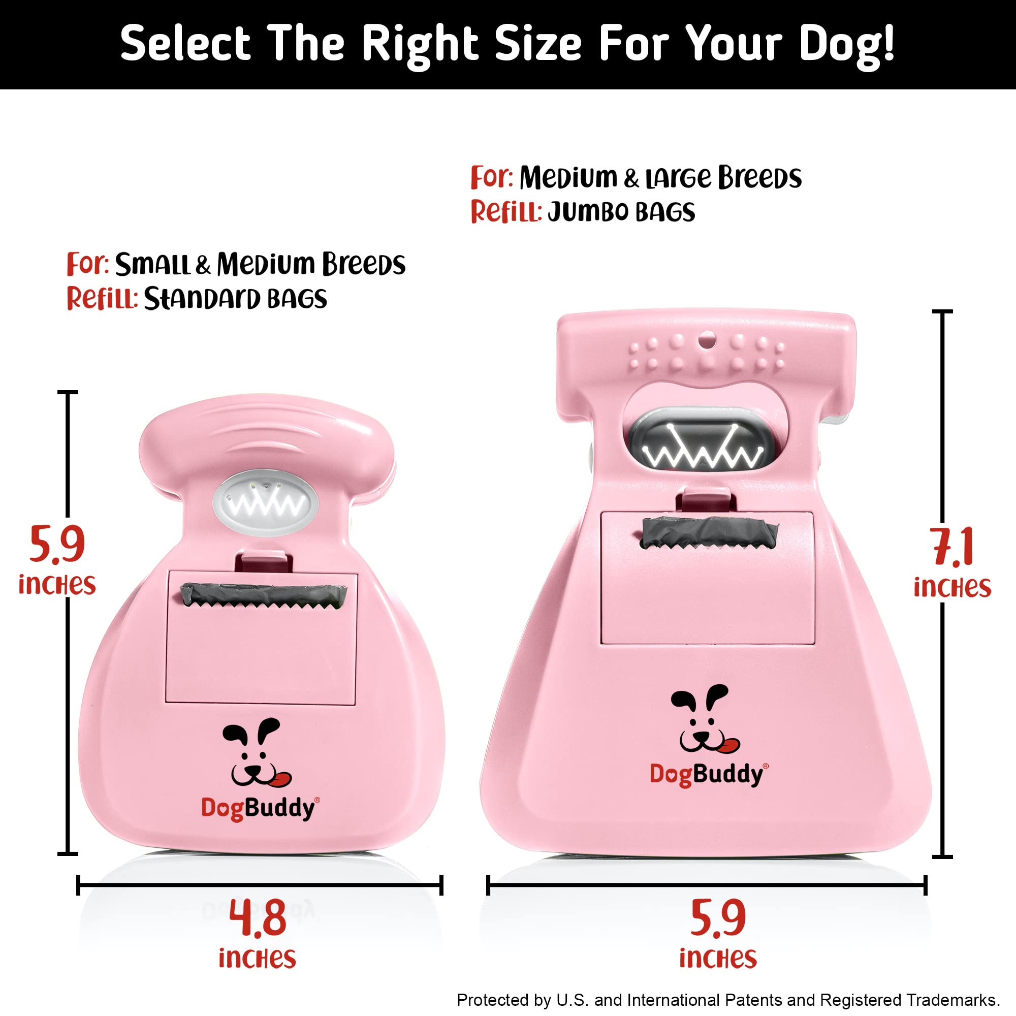 DogBuddy système porte-sacs attache rose, idéal pour emporter des sacs en balade.