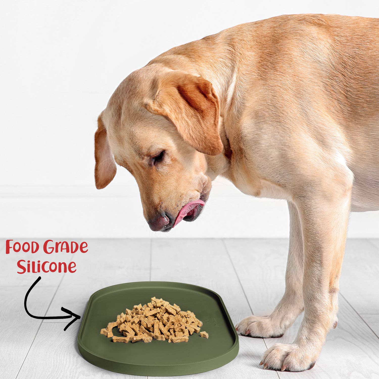 DogBuddy uso versátil para comidas y bebidas, protege suelos en casa.