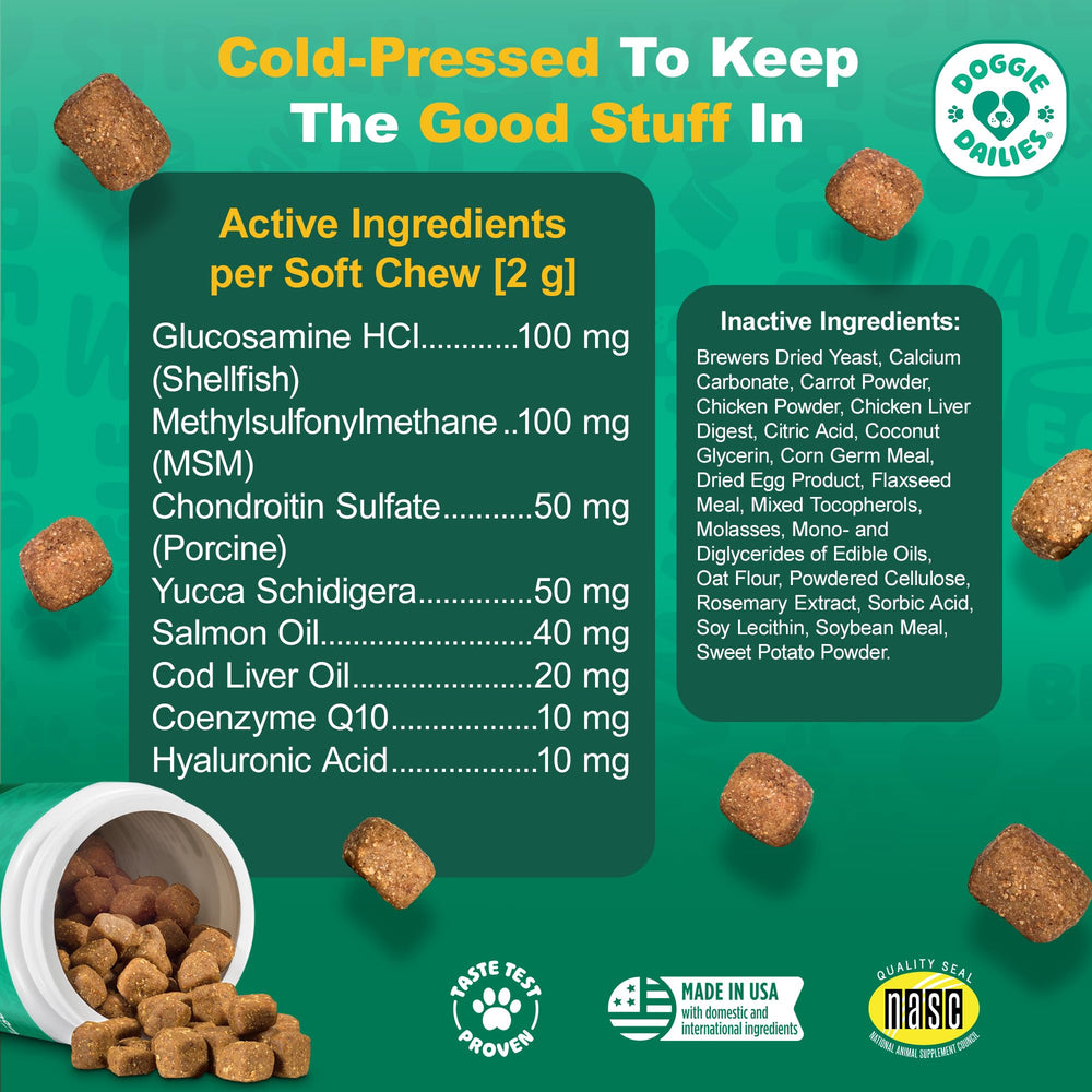 Doggie Dailies ingredientes clave MSM CoQ10 y curcuma