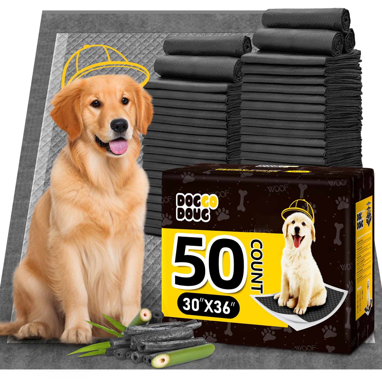 DOGGO DOUG almohadillas XXL con carbón activado para control de olores.