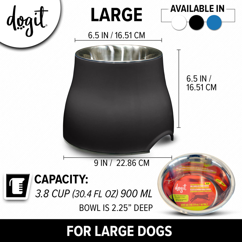 Dogit elevated-dog-bowl apto para lavavajillas, higiene simplificada.