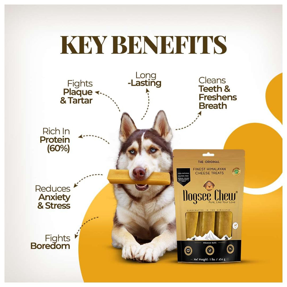 Dogsee Original Yak Chews: libres de lactosa para masticar sin molestias