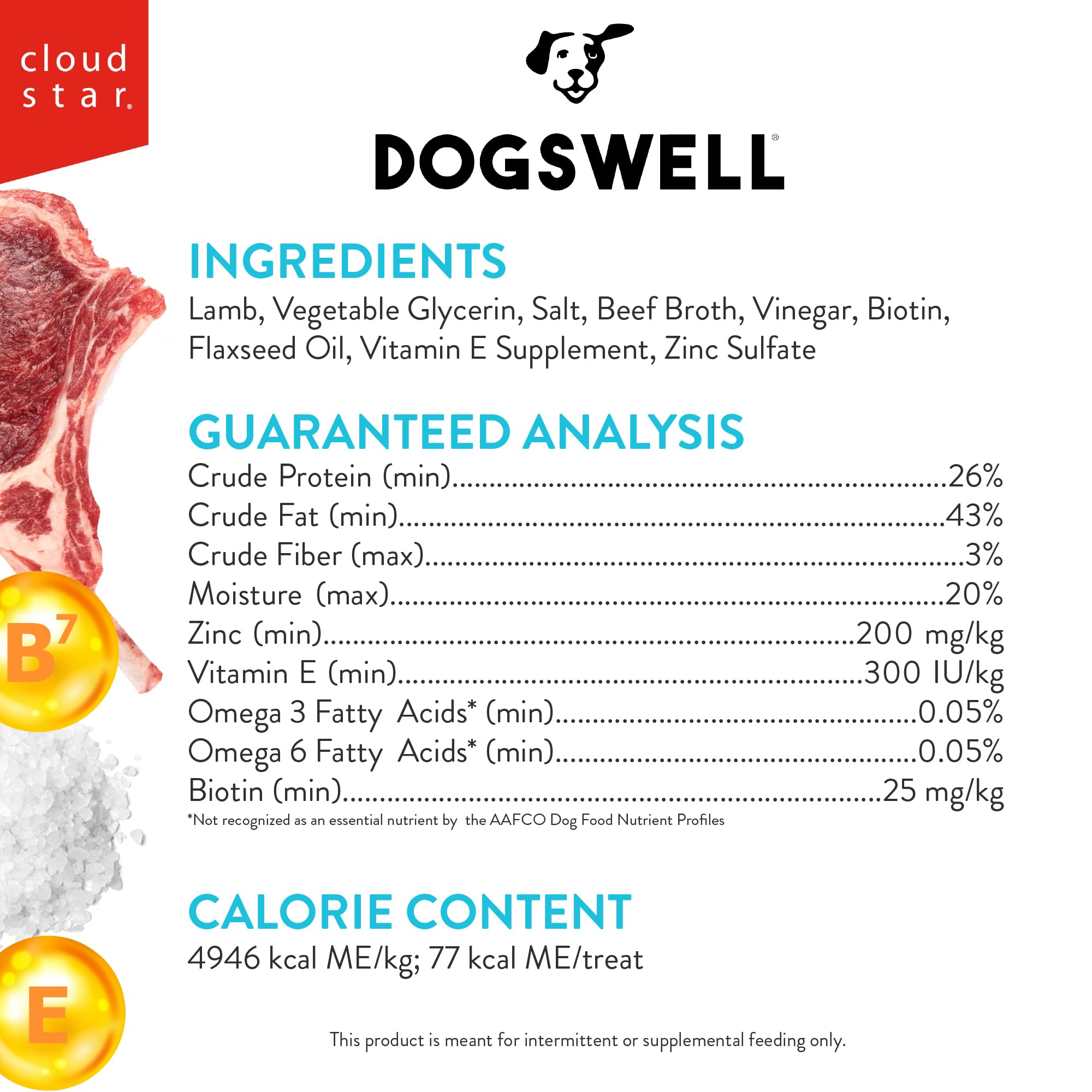 DOGSWELL Etiqueta nutricional destacando ingredientes sin granos