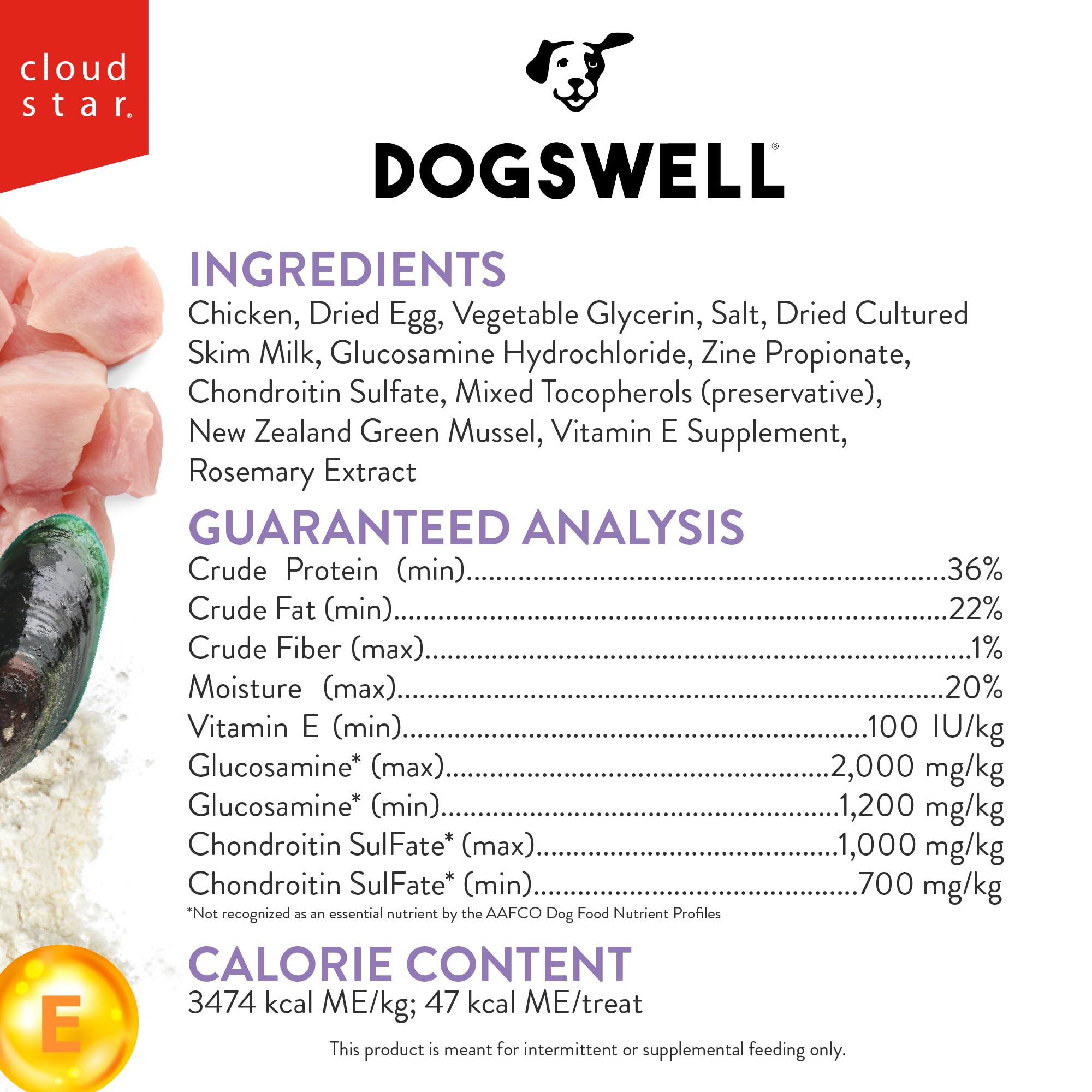 DOGSWELL glucosamina y condroitina para el cuidado articular diario.
