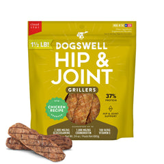Dogswell Hip y Joint Grillers, bolsa de 24 oz, snack sabroso para premiar.