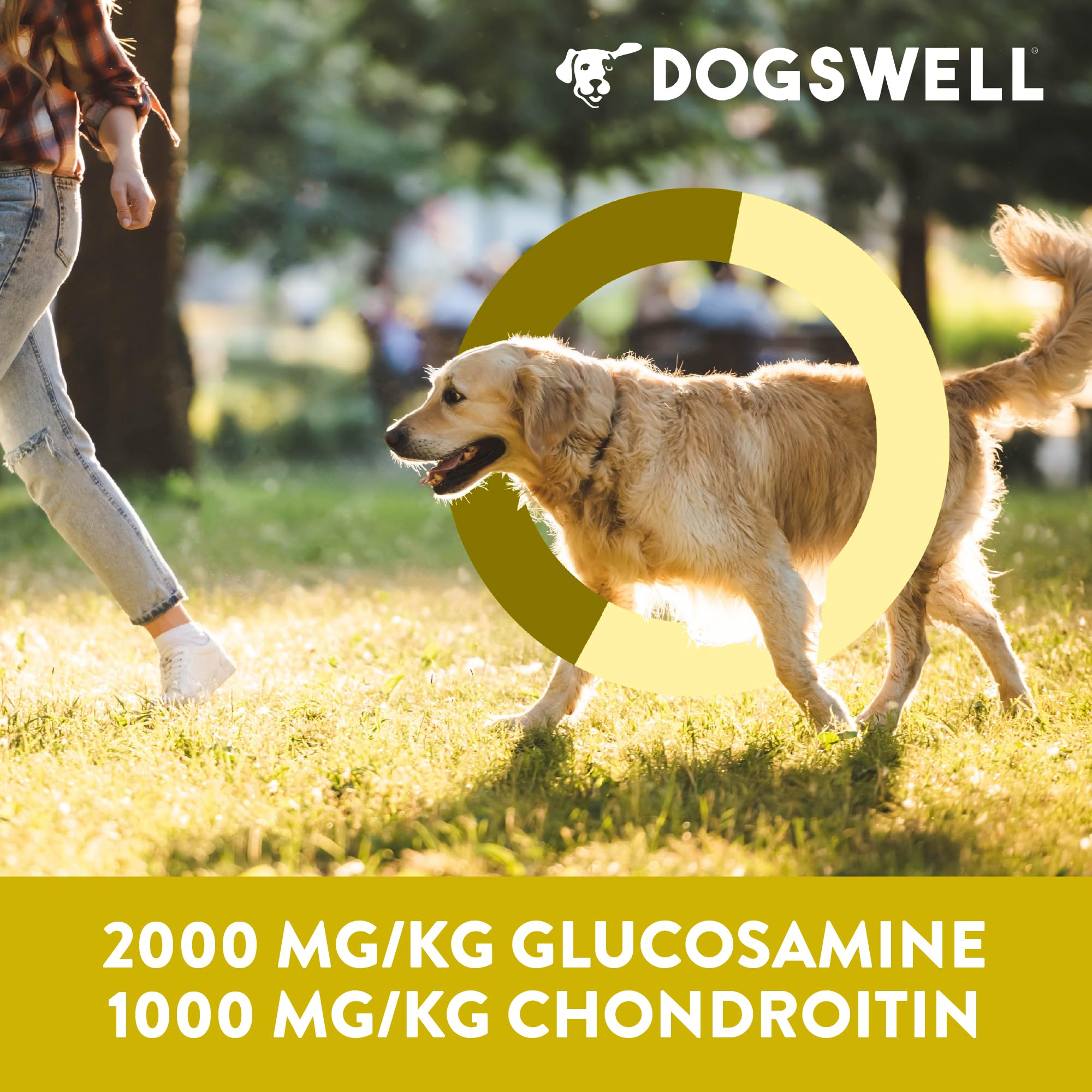 Dogswell premios de pollo, glucosamina y condroitina para movilidad.