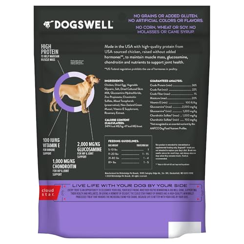 DOGSWELL tiras de pollo sin granos, opción suave para perros con sensibilidad