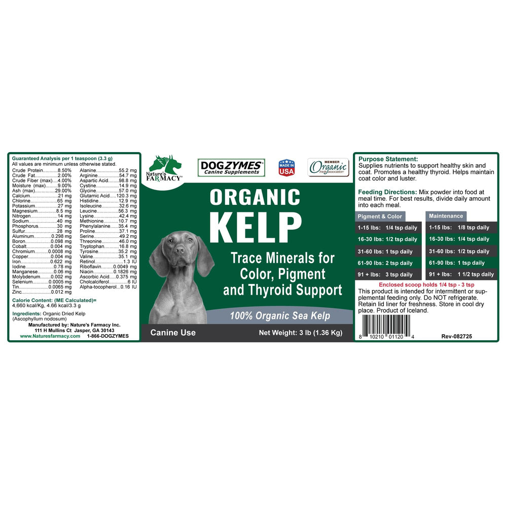 Dogzymes Alga Noruega Orgánica, envase seguro, ideal para mascotas de todas las etapas.