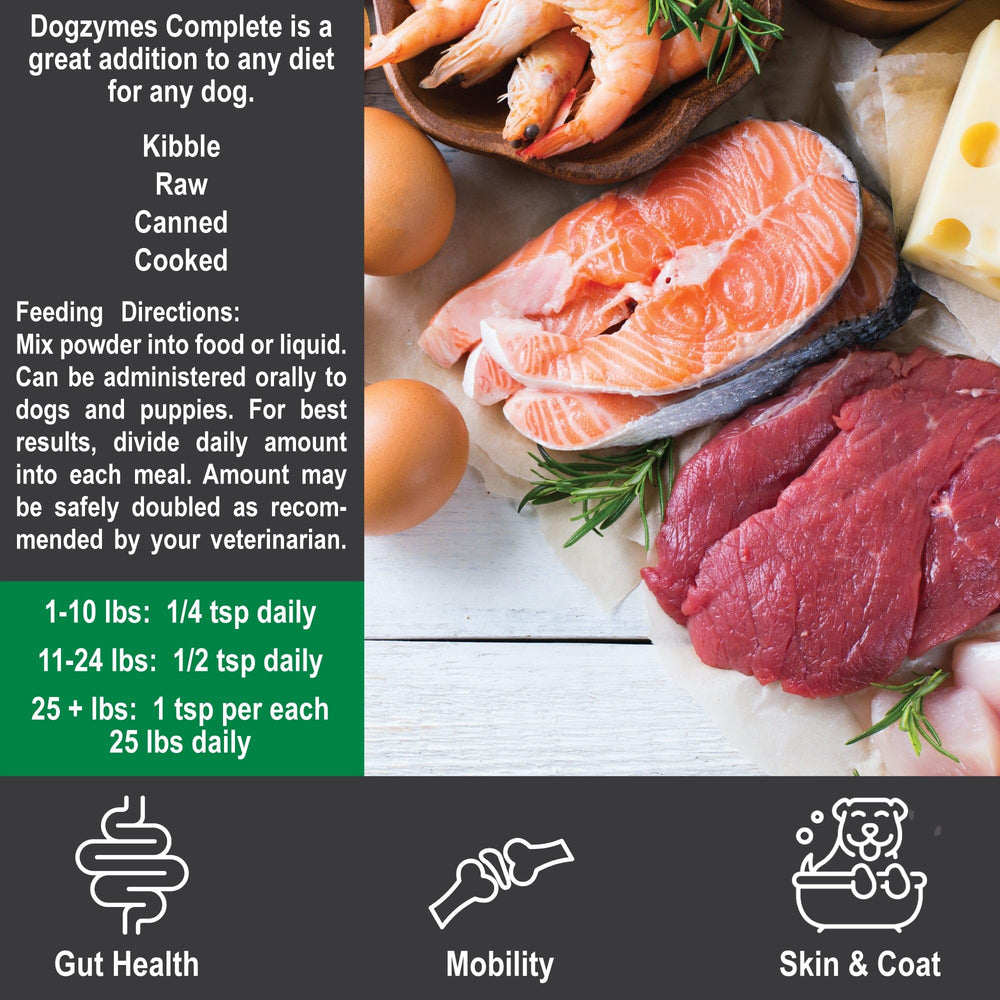 Dogzymes Complete: vitaminas y minerales con omegas en frasco para nutrición diaria