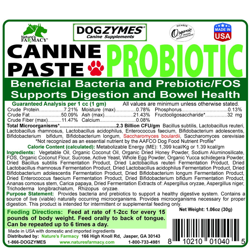 Dogzymes probiótico para perros, aplicación rápida y fácil.