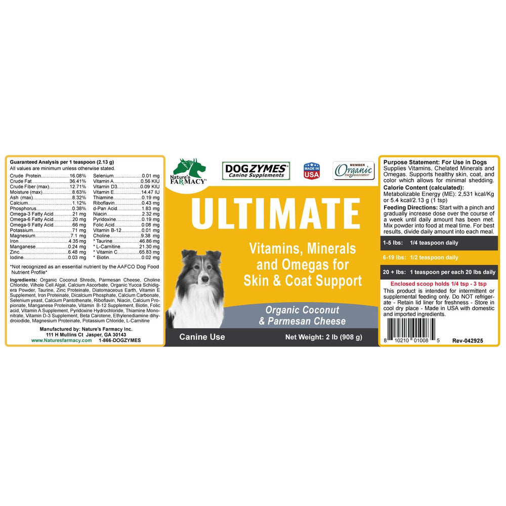 Dogzymes Ultimate, recomendado para programas de dieta seca o cruda casera.