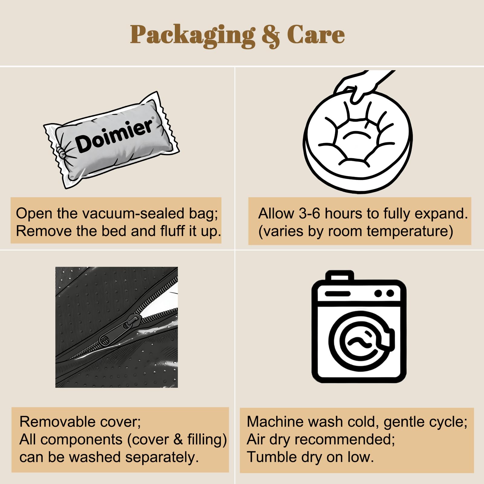 Doimier Cama Donut, perfecta para sala de estar y refugio suave