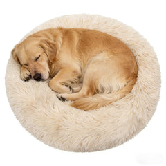 Doimier Donut cama para perro grande, vista frontal, refugio seguro para dormir
