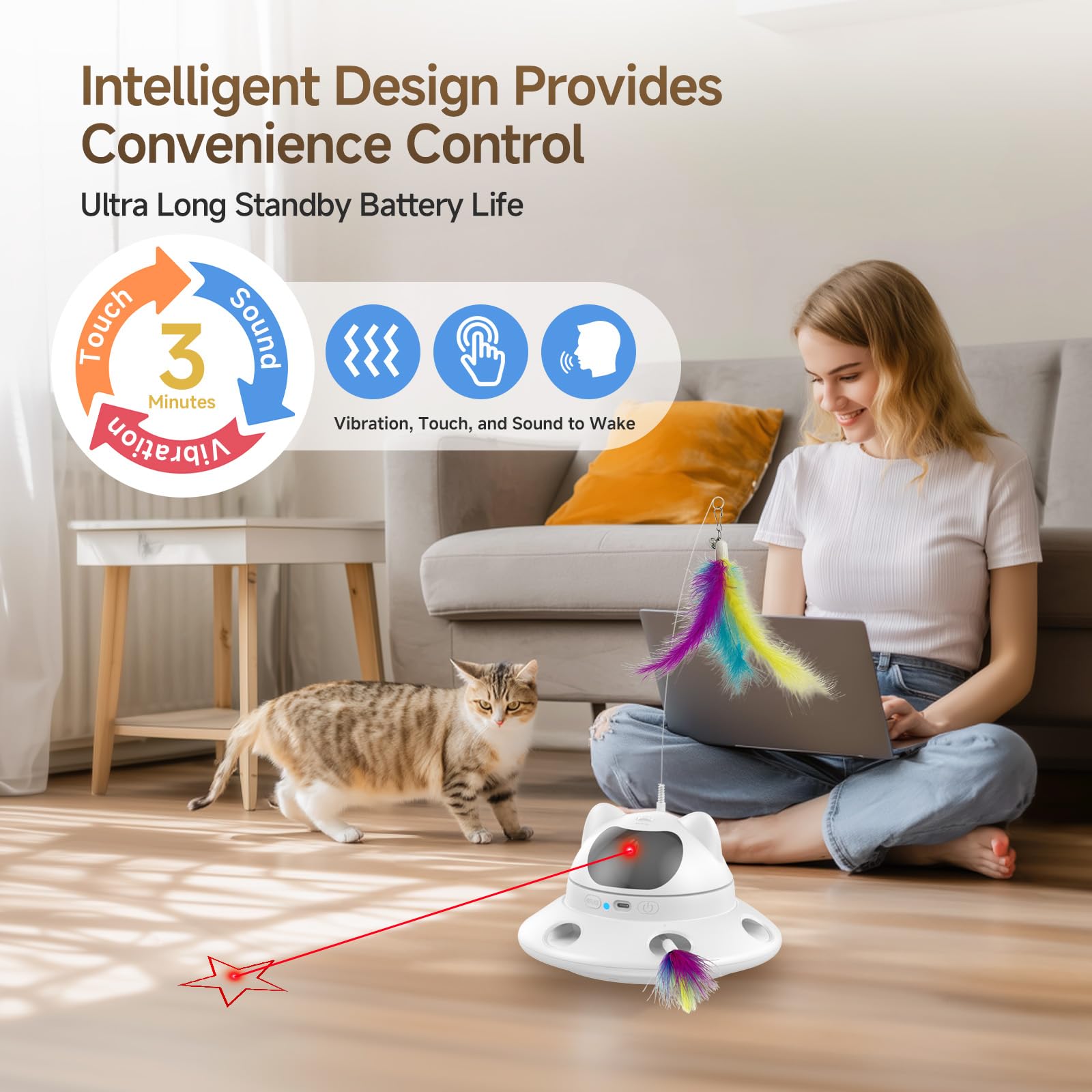 DOLOEDY Láser Gato con disparos desde 6 huecos para juego interactivo