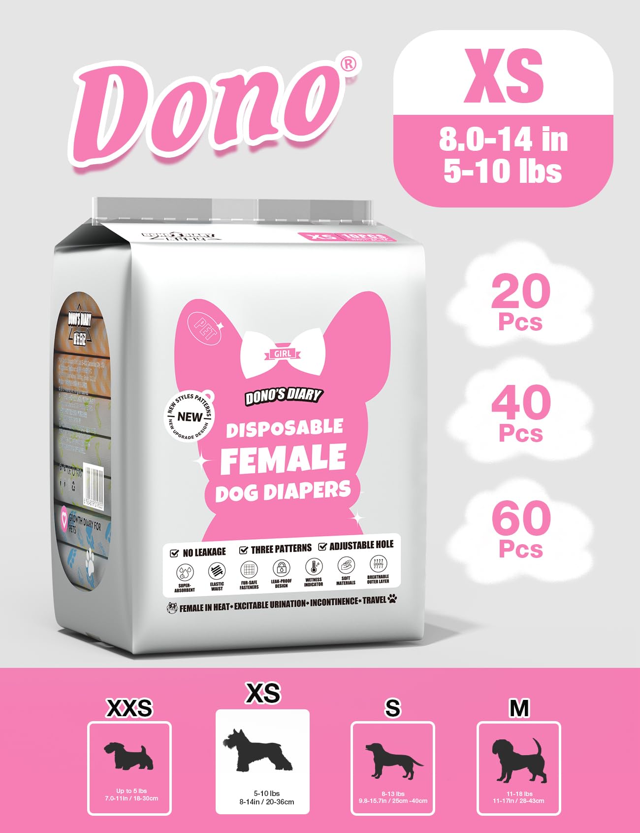 Pañales Dono con superficie 3D transpirable para comodidad.