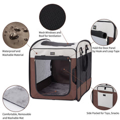 DONORO jaula con diseño de 3 puertas para acceso sencillo y ventilación.