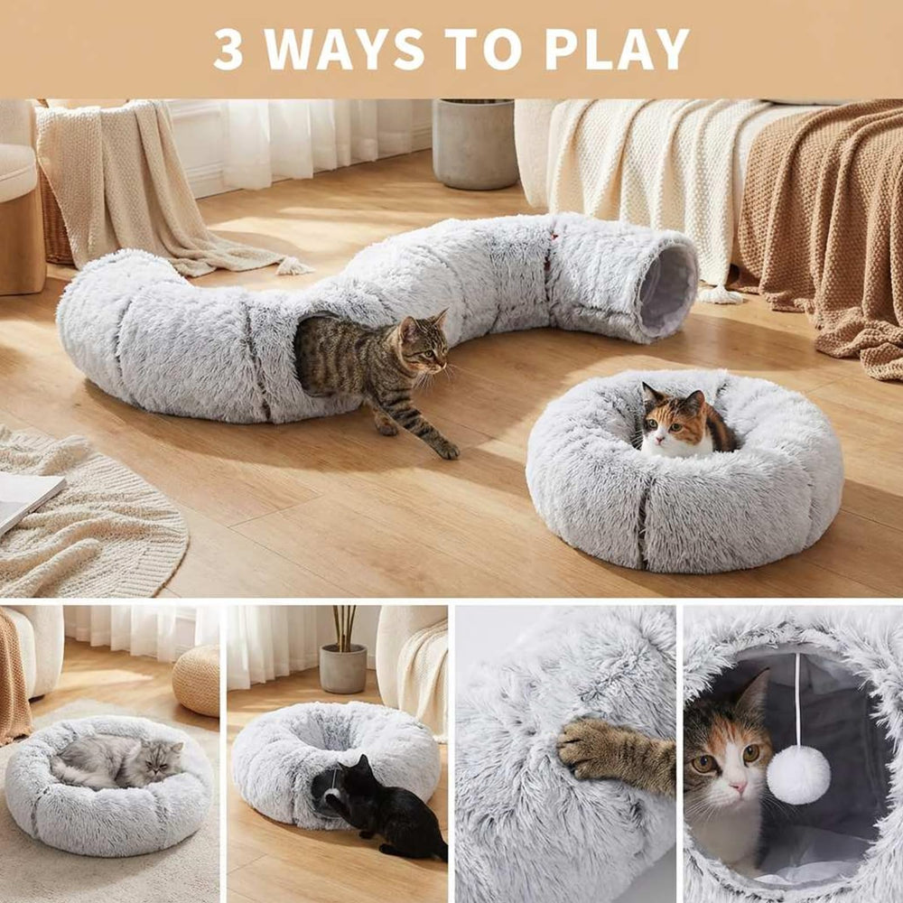 Donut Gato Tunel Grande: diseno realista que invita al abrazo y descanso.