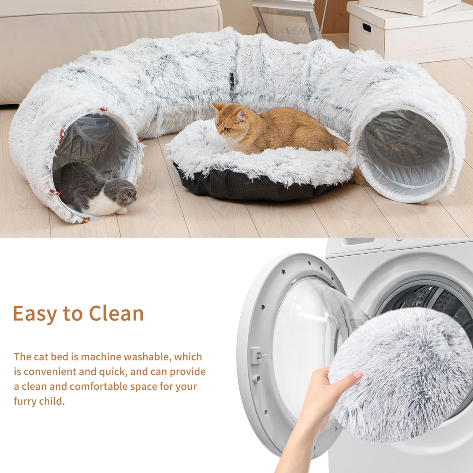 Donut Gato Tunel Grande: materiales durables para juego activo.