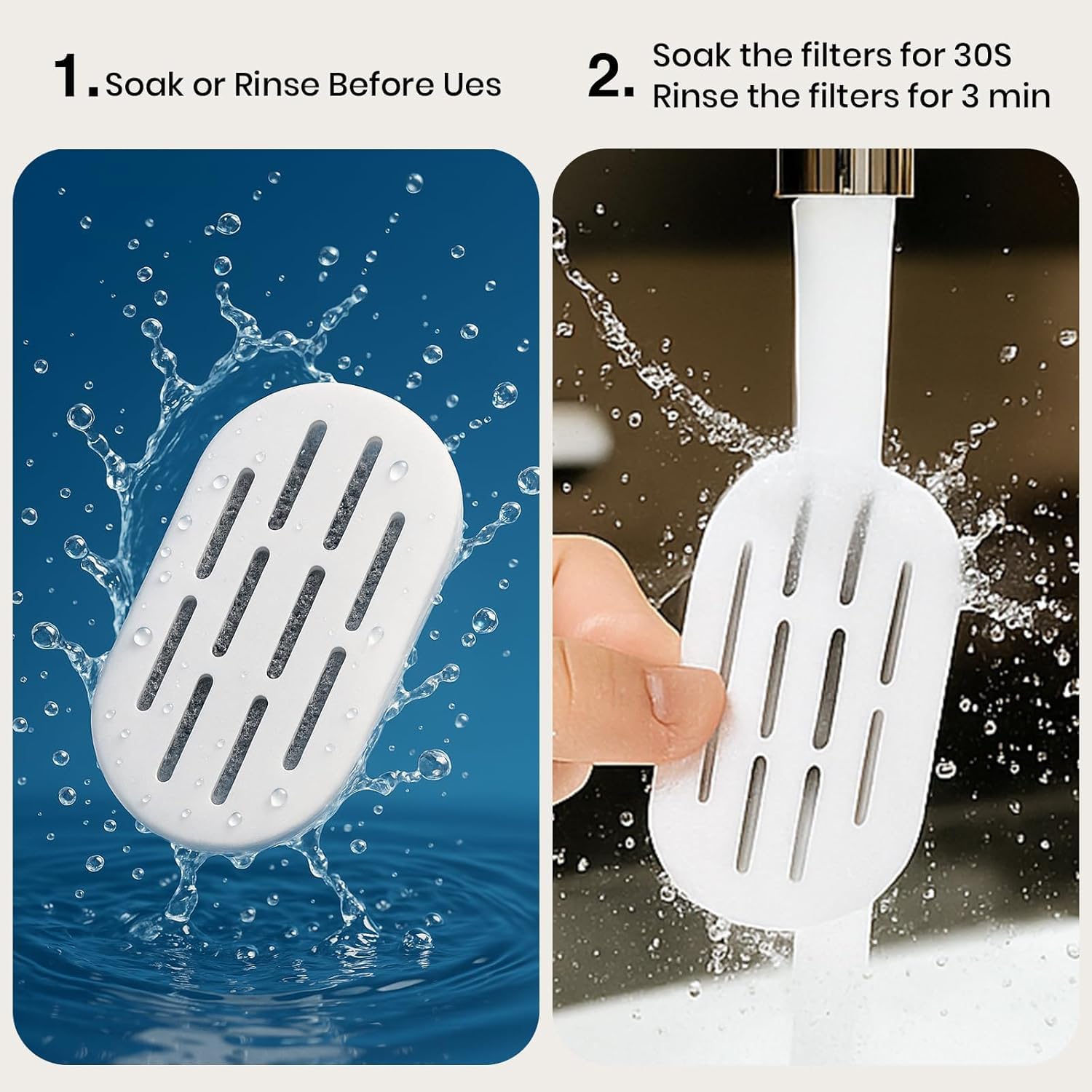 DOOOB filtros compatibles con fuente de acero inoxidable, instalación sencilla.
