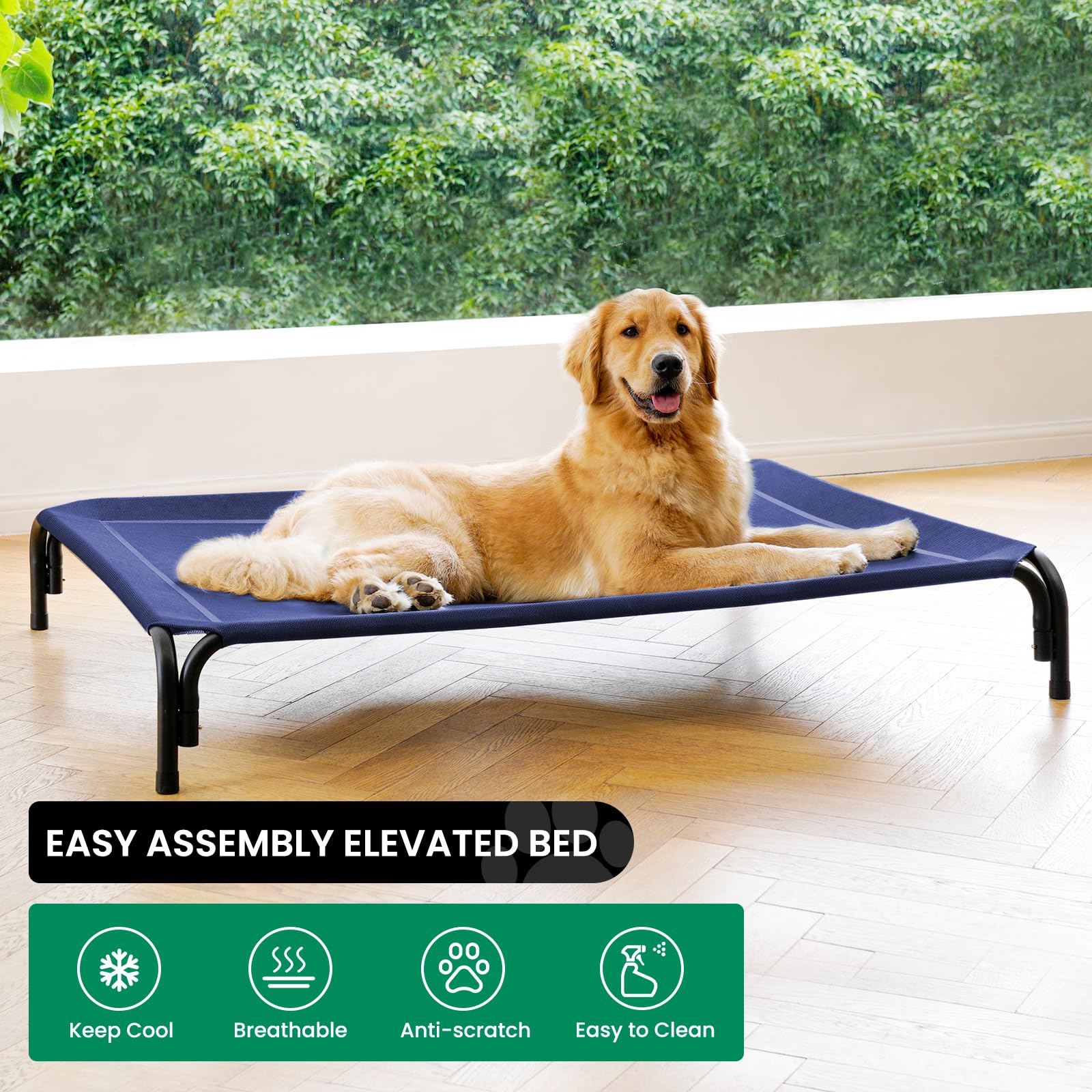 Cama DOPEDIO para perros con montaje sin herramientas, ideal para viajes.