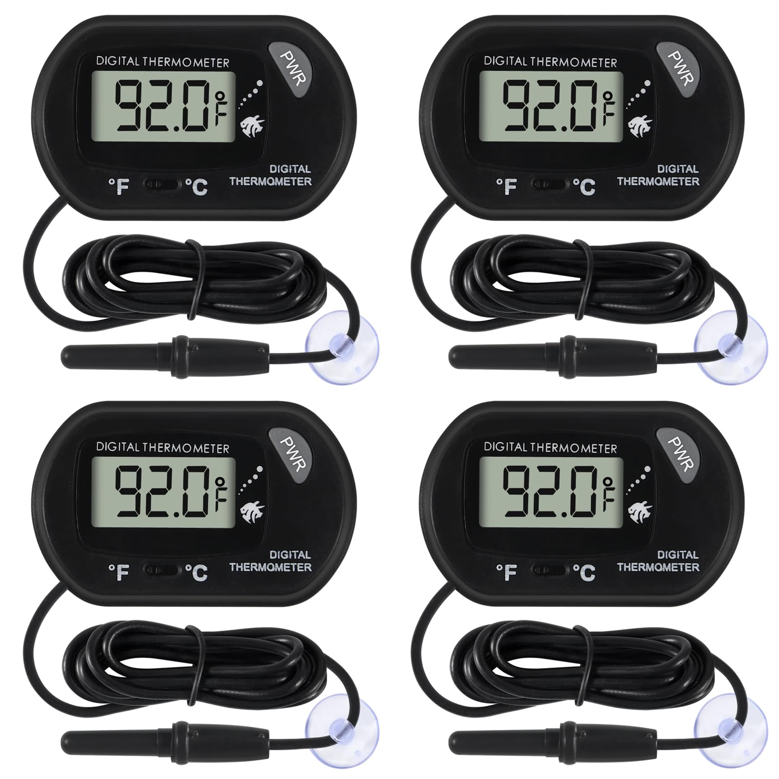 Termómetro digital DORHEA para acuario con pantalla LCD de lectura fácil.