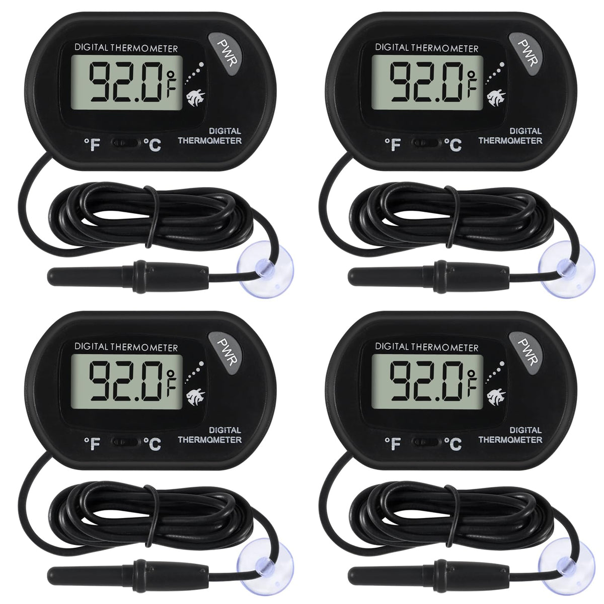 Termómetro digital DORHEA para acuario con pantalla LCD de lectura fácil.