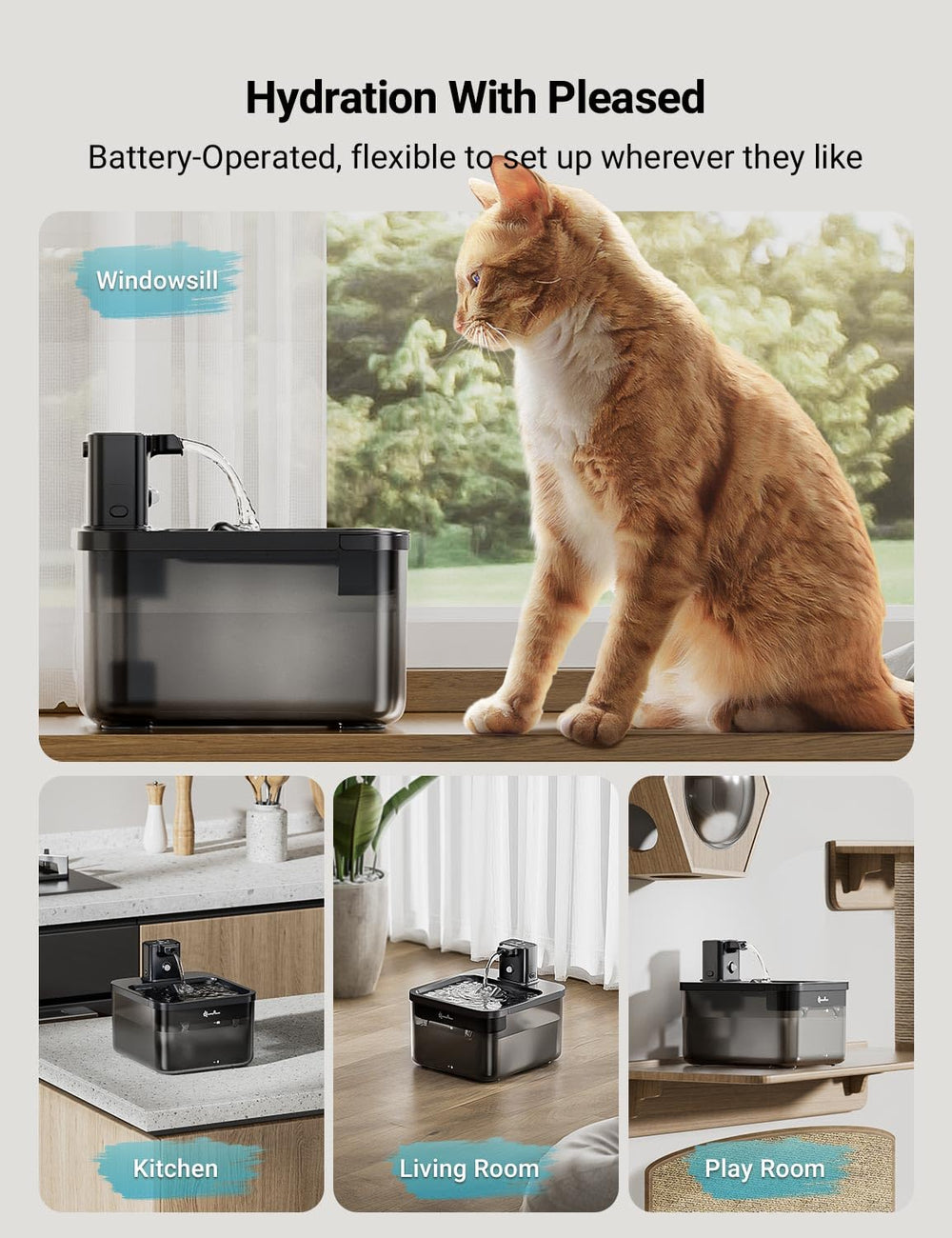 DownyPaws batería-duradera-para-gatos: larga autonomía para días sin recargar