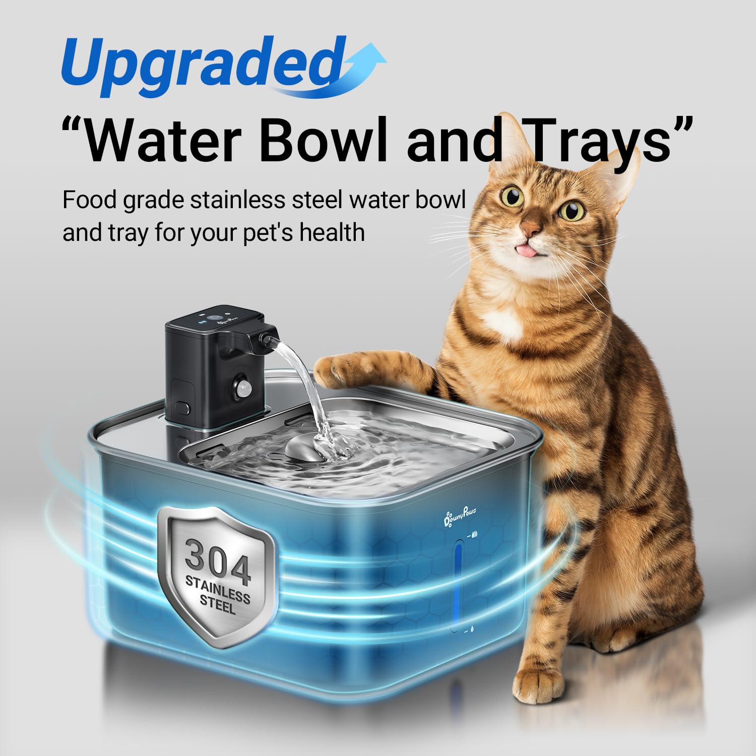 DownyPaws bebedero para gato inalámbrico, sin cables, para colocar en cualquier rincón.