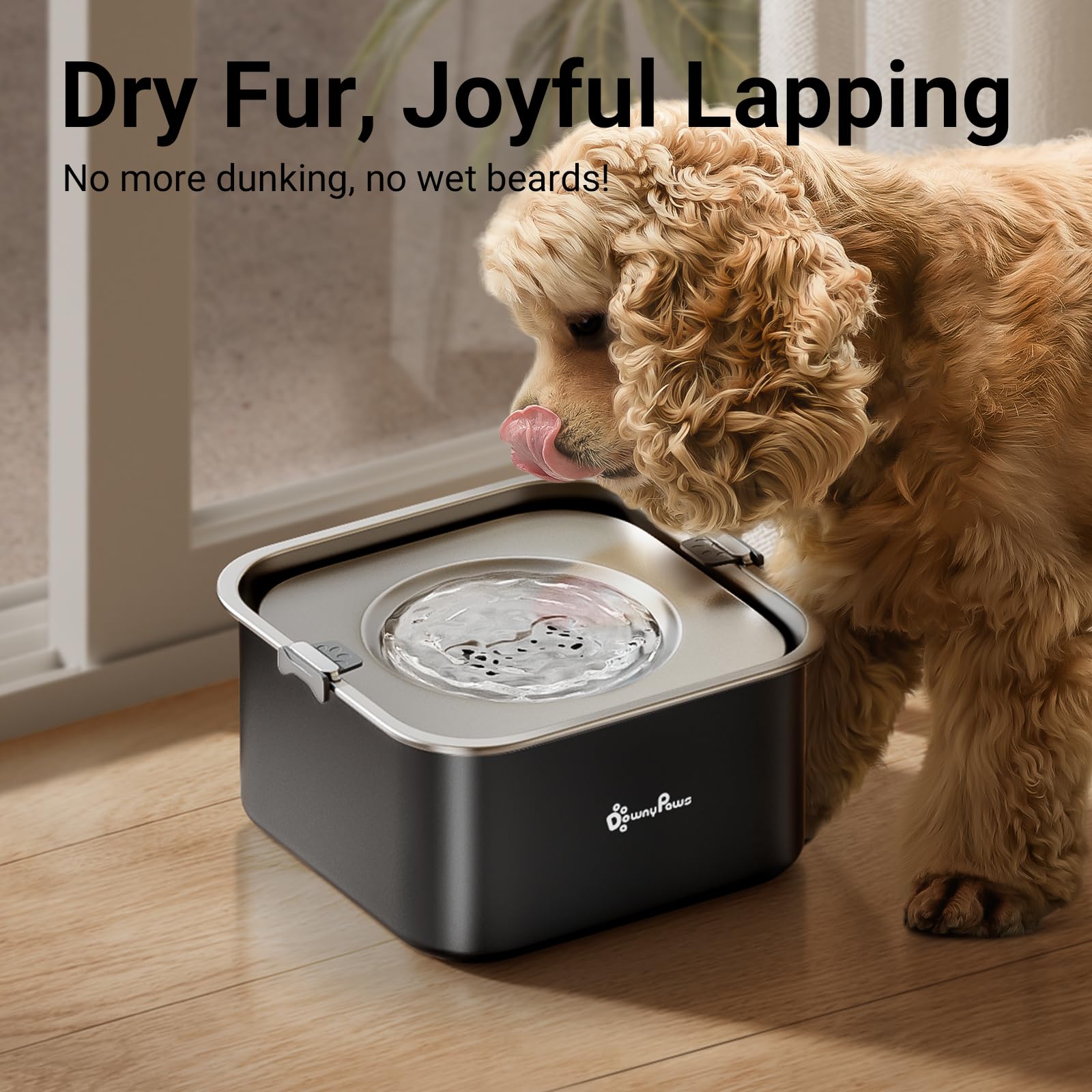 DownyPaws capacidad 3L ofrece agua suficiente para perros medianos durante paseos prolongados.