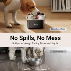 DownyPaws disco flotante controla el flujo para bebidas tranquilas y sin salpicaduras.