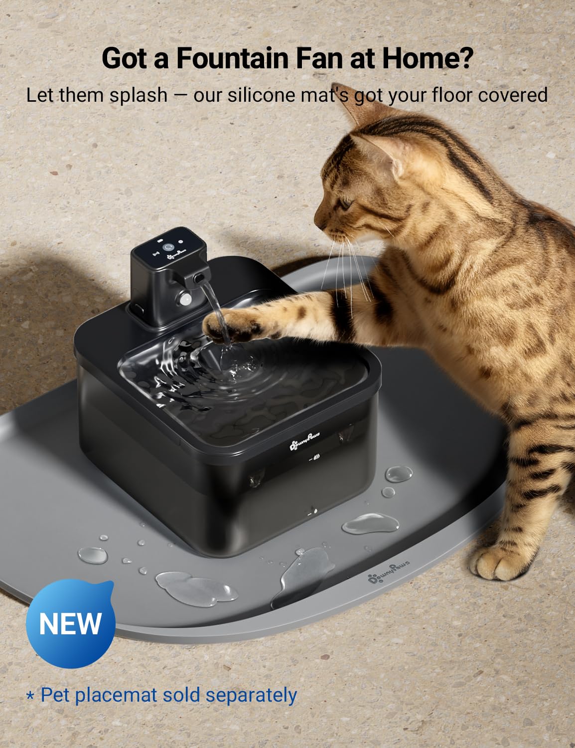 DownyPaws filtración de cinco niveles mejora la calidad del agua.