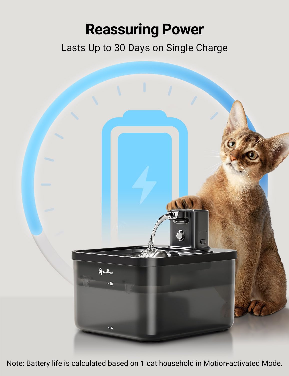 DownyPaws modos temporizador y sensor para estimular la hidratación
