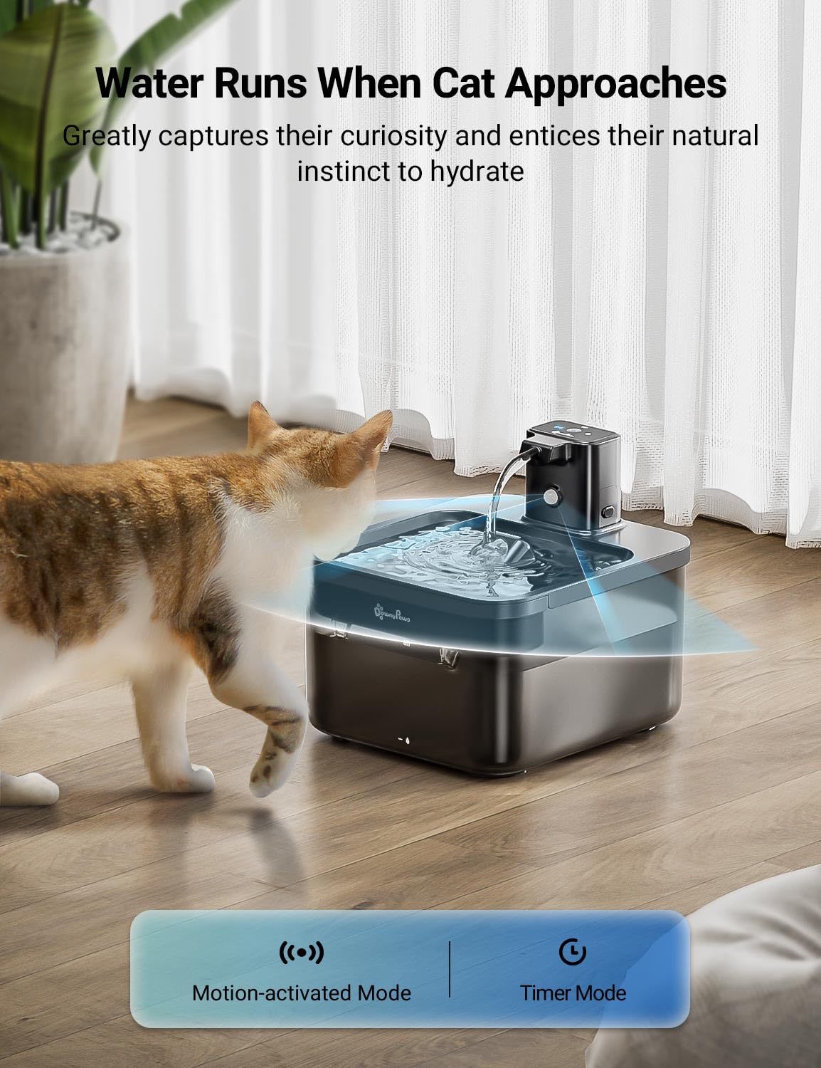 DownyPaws sensor-movimiento-funcion: agua se activa al acercarse del gato
