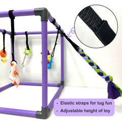 DOZZOPET Gimnasio para cachorros con tiras elásticas para juego colaborativo