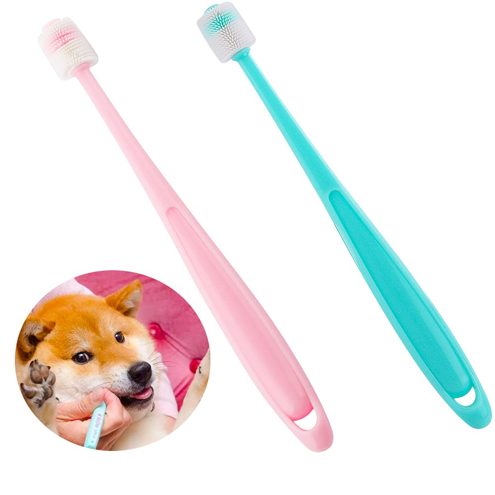 DQITJ cepillo 360 grados para perros y gatos, limpieza profunda sin dañar encías