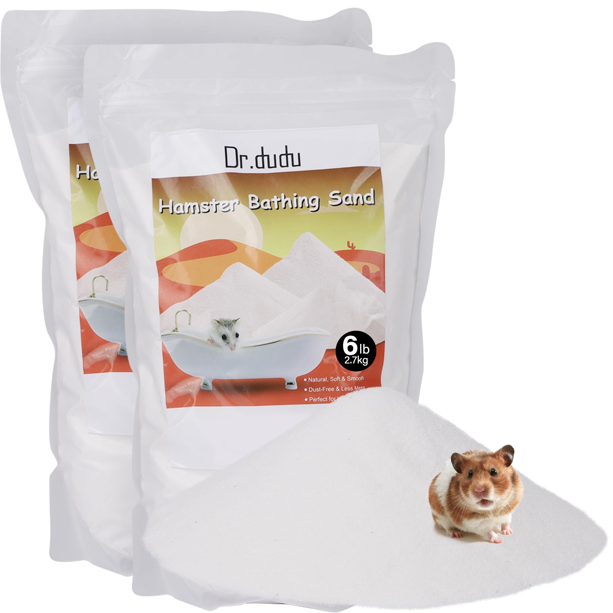DR.DUDU arena de baño para hamster desierto: limpieza suave del pelaje.