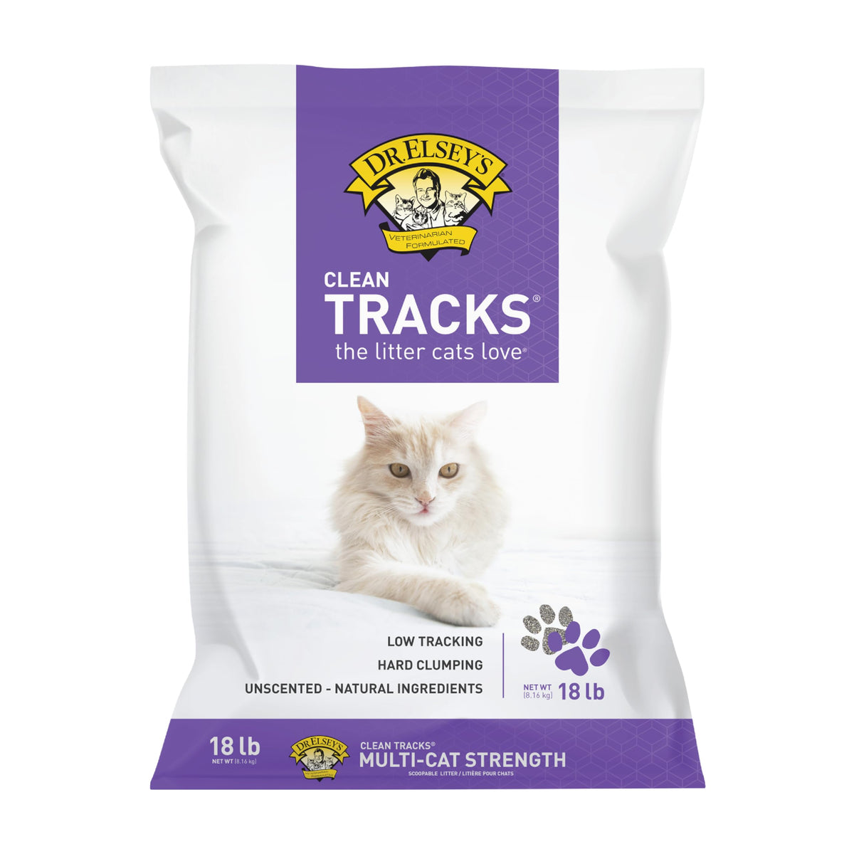 Dr. Elsey's Clean Tracks en bolsa de 18 libras para recargas prolongadas.
