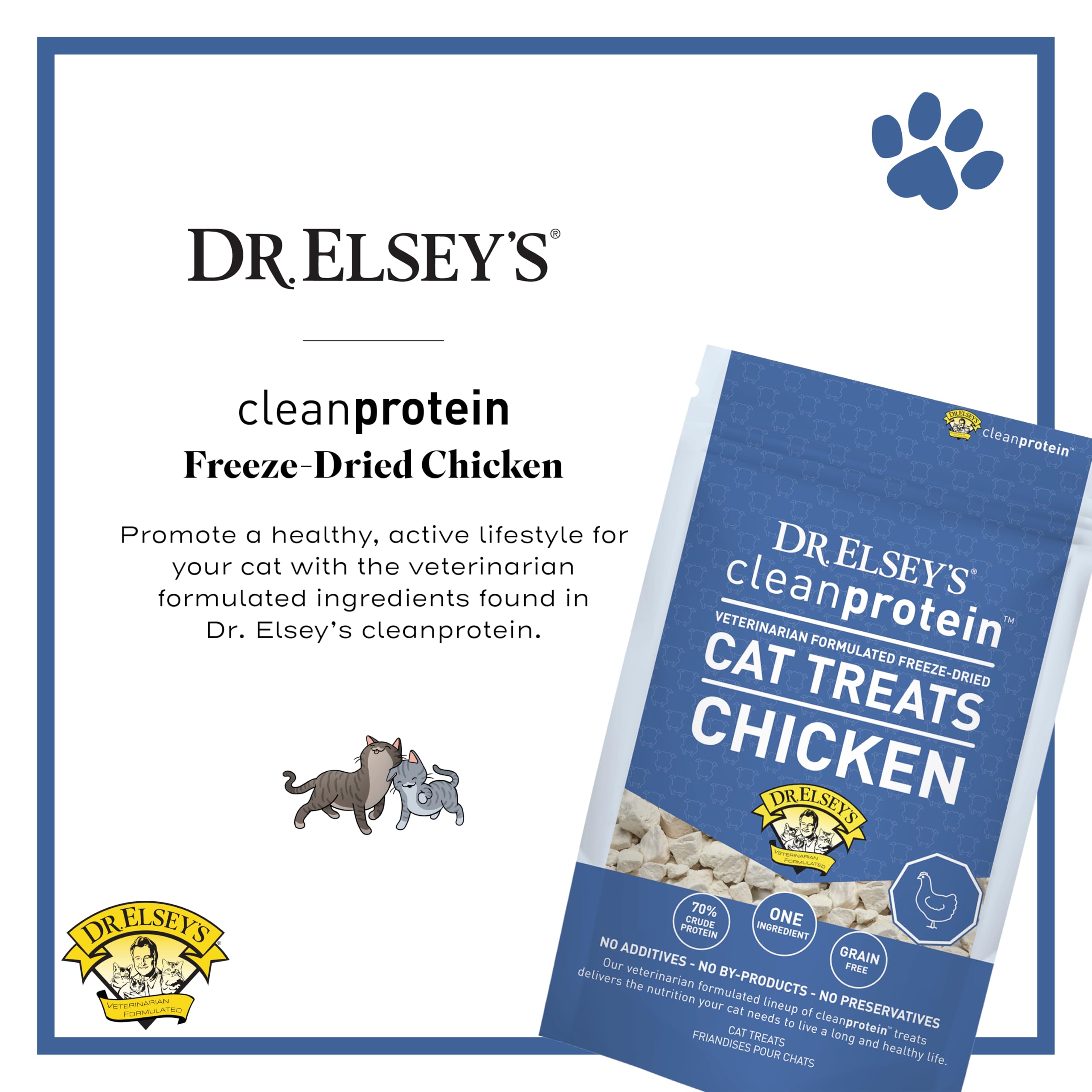 Dr. Elsey's ingrediente unico pollo, sin otros aditivos.
