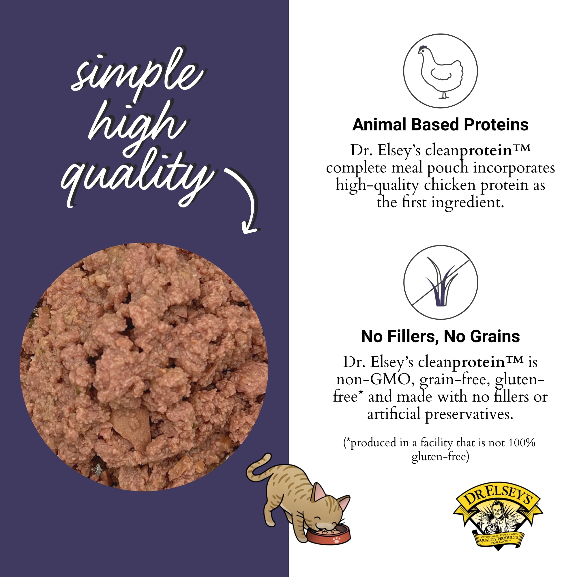Dr. Elsey's Proteína Limpia Pollo, inspiración natural para una nutrición felina equilibrada.