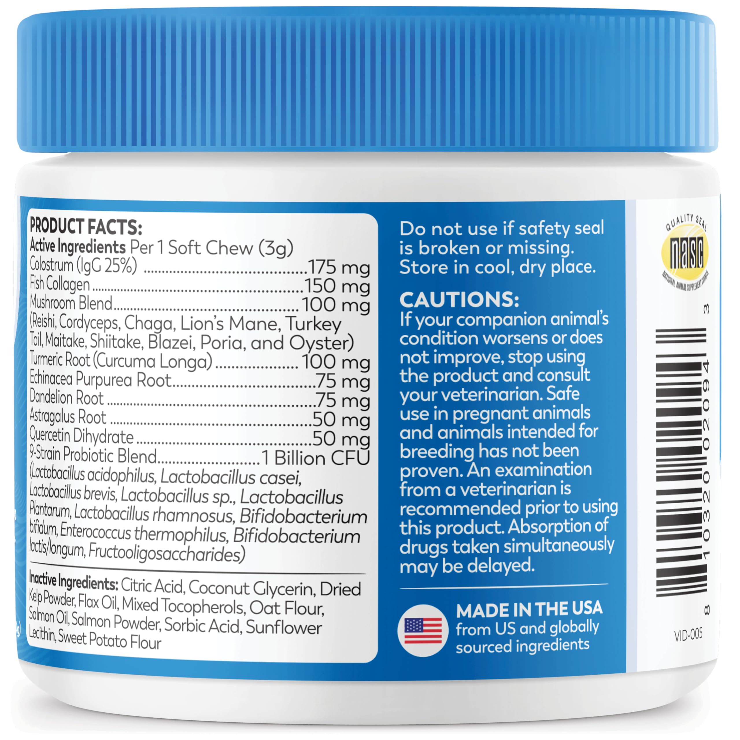 Contenedor de Dr. Harvey's con 90 masticables para meses de uso.