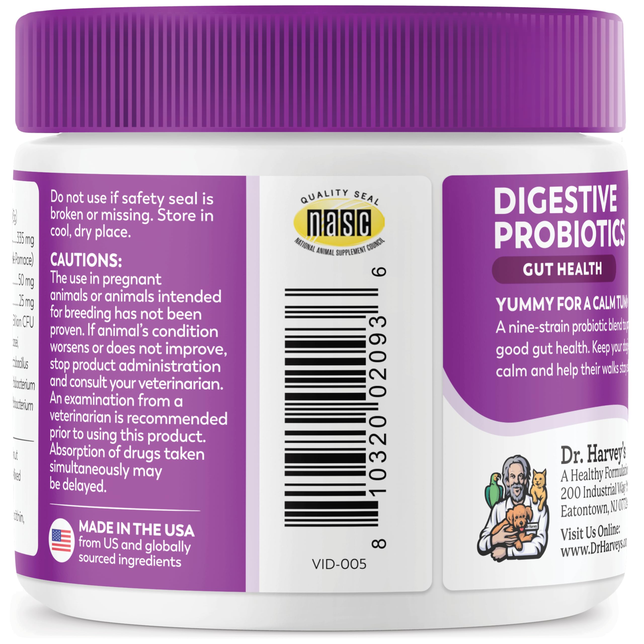 Dr. Harvey's Traguitos Probióticos Digestivos Suaves, textura suave y dosis diaria fácil