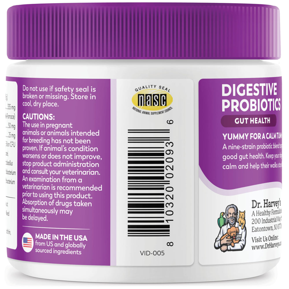 Dr. Harvey's Traguitos Probióticos Digestivos Suaves, textura suave y dosis diaria fácil