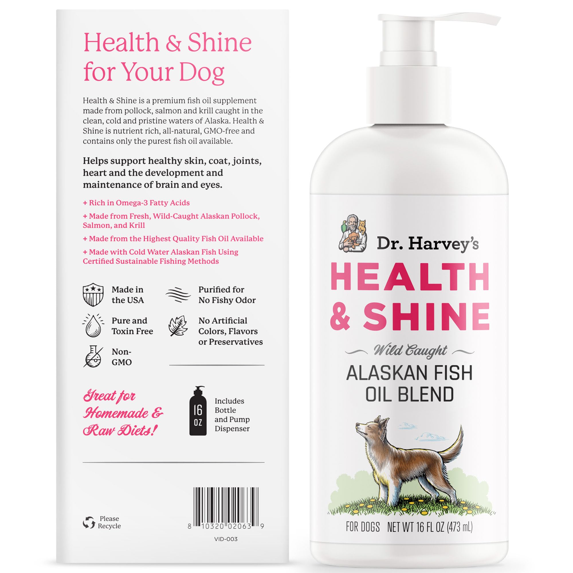 Dr. Harvey's Health & Shine: etiqueta clara para uso casero.